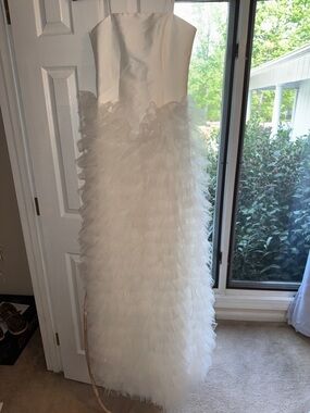 Meshki white ruffle dress